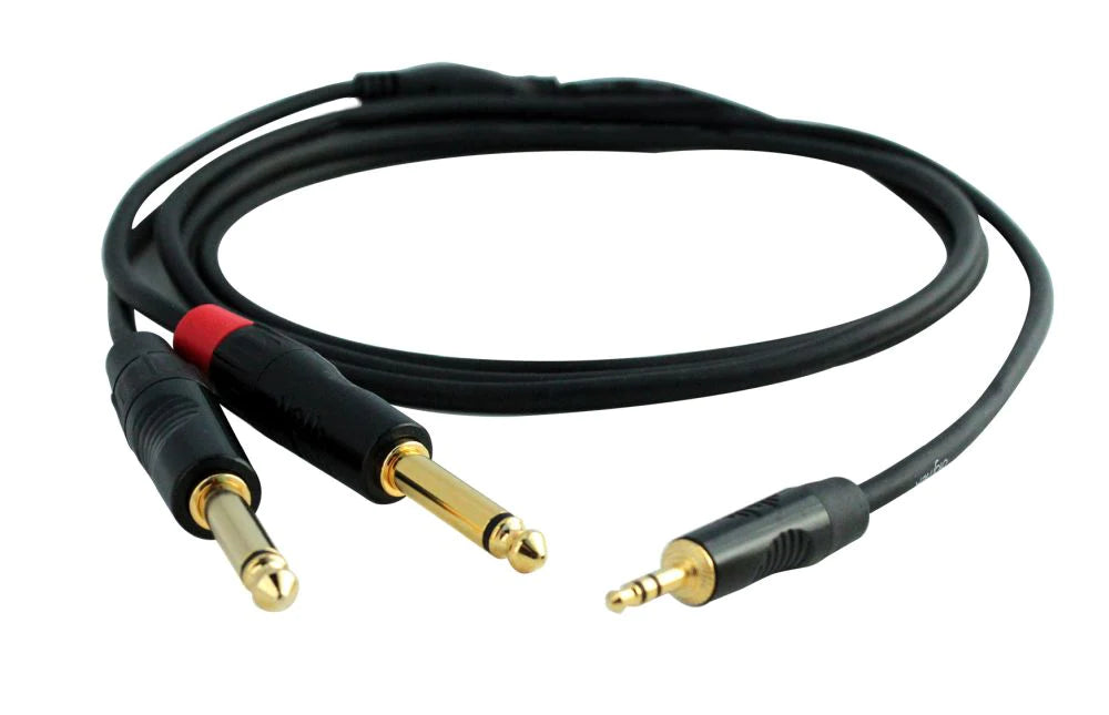 Câble audio TRS 3,5 mm vers 2 x 1/4" TS